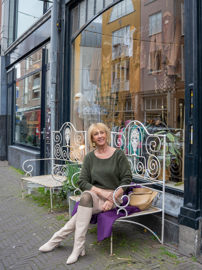 Cream knee high boots