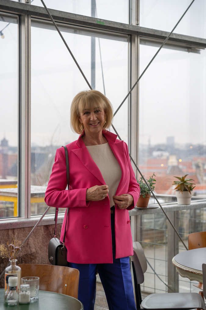 Bright pink blazer