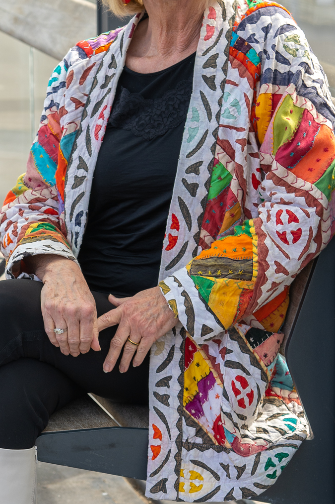 Details of patchwork jacket