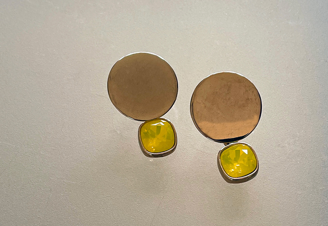 Earrings Lara Design yellow with golden