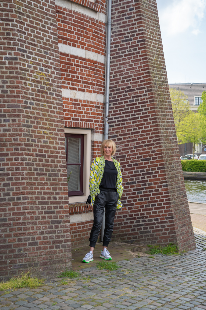 lime coloured patterned jacket