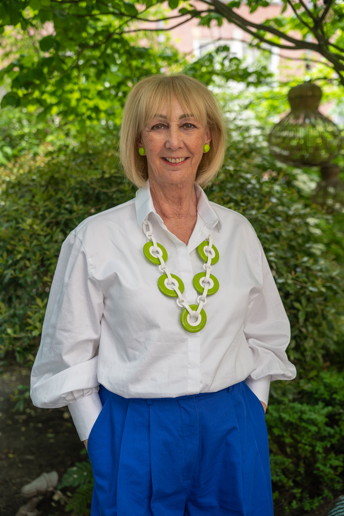 Green and white necklace by Angela Caputi