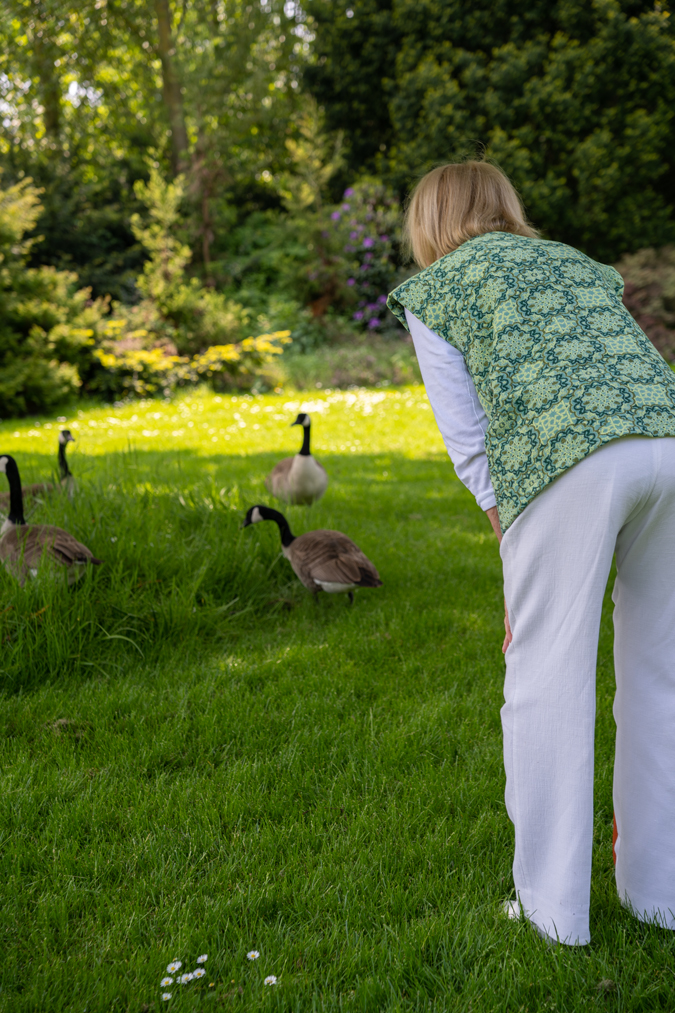 Green patterned vest