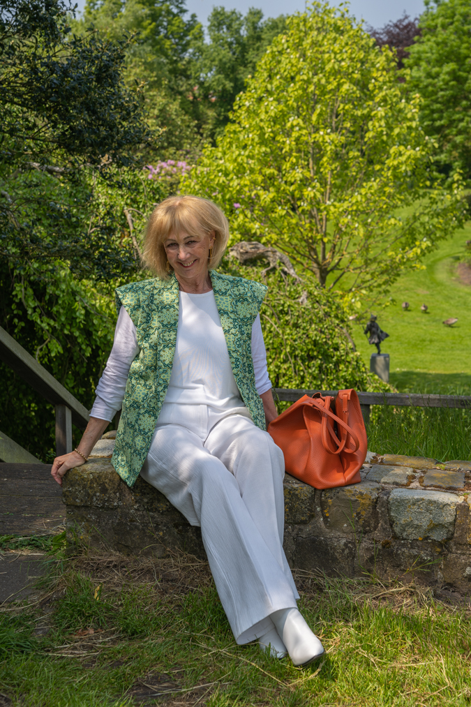 Green patterned vest