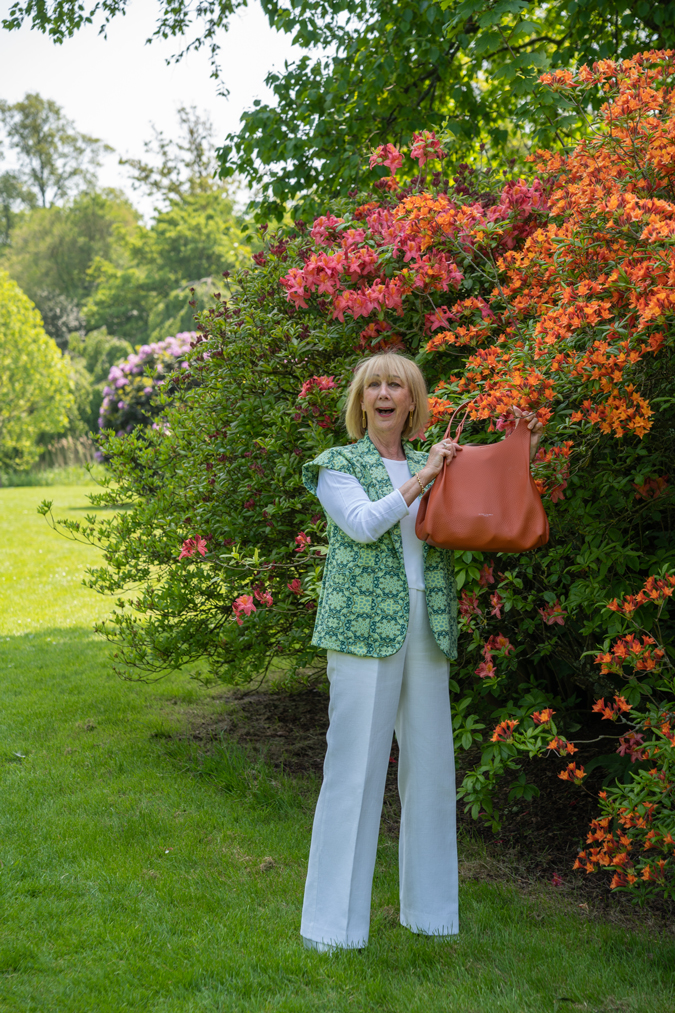 Green patterned vest