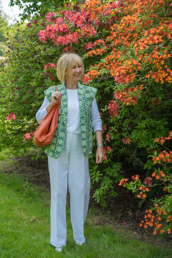 Green patterned vest