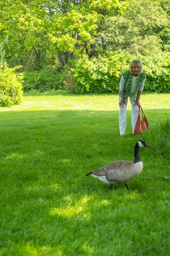 Green patterned vest