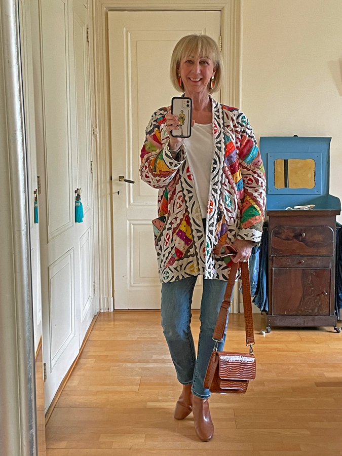 Patchwork jacket with jeans