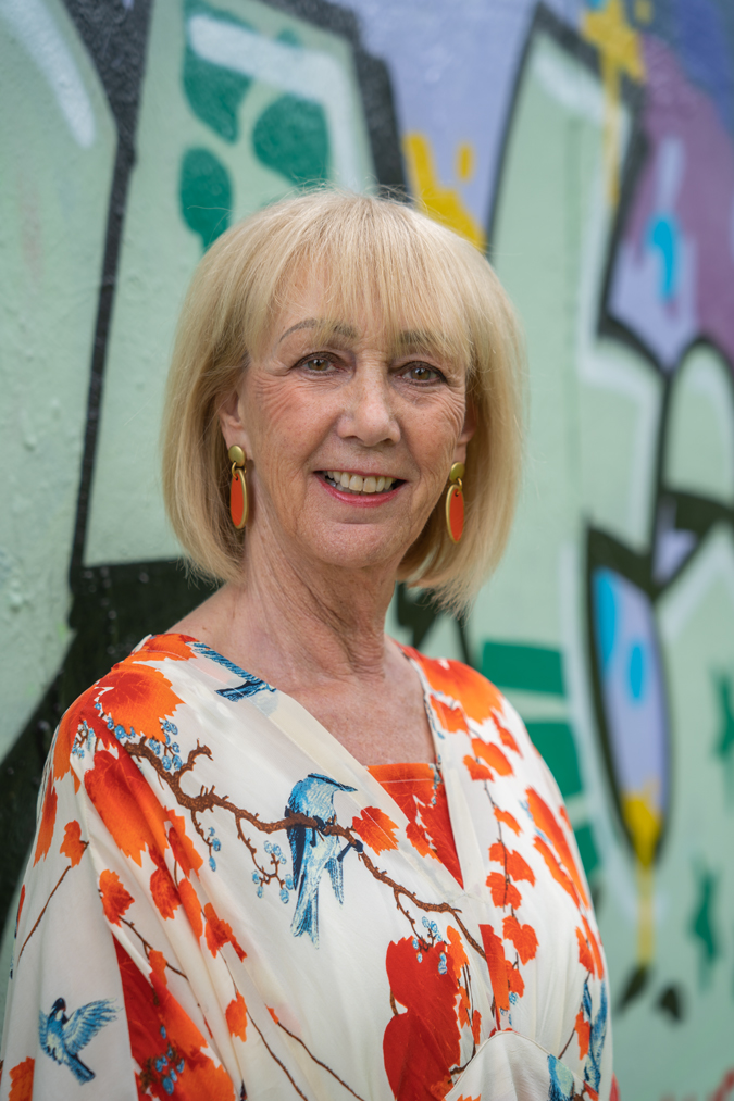 Orange with golden earrings by Lara Design