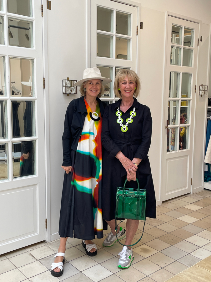 Black linen dress with Angela Caputi necklace and Sylvia of 40PlusStyle