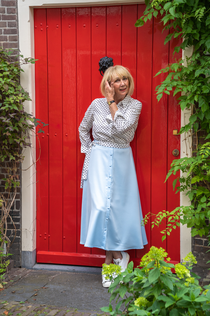 Baby blue midi skirt