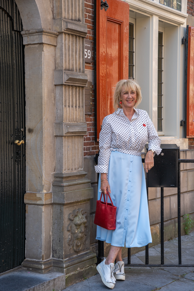 Baby blue midi skirt