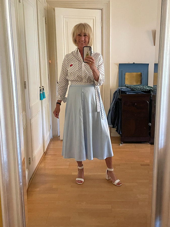 Baby blue midi skirt