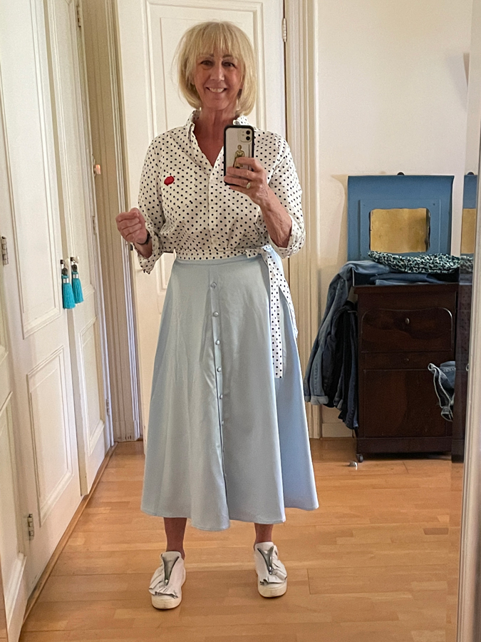 Baby blue midi skirt