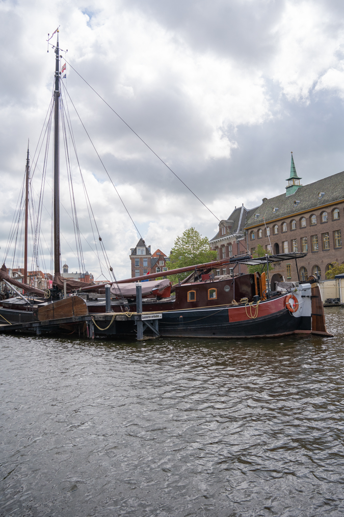 Old boat used as a house in Leiden