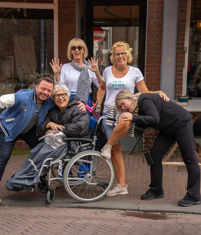 Marianne, Claudia and Jilske plus a stranger