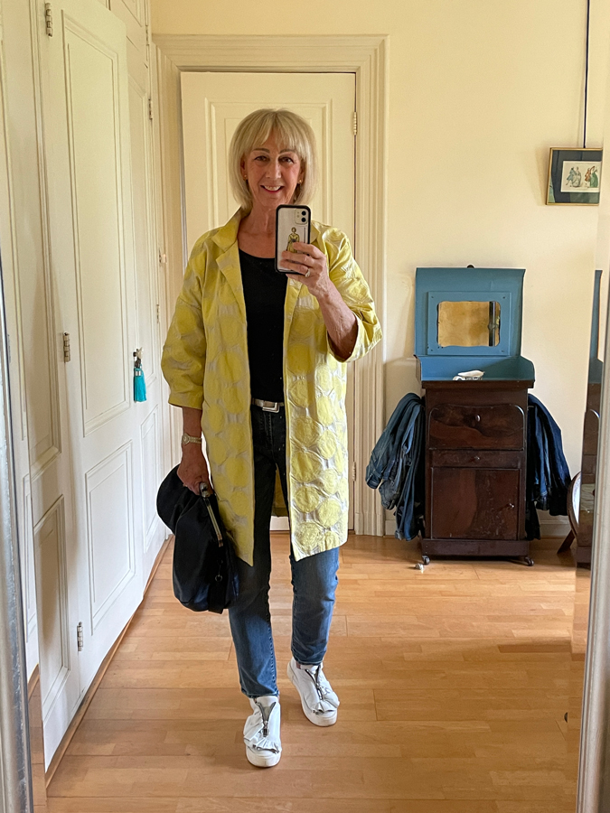 Long yellow silver jacket