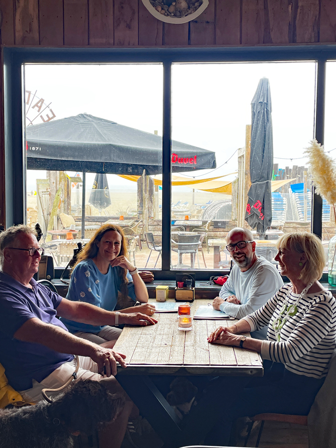 At the beach with friends