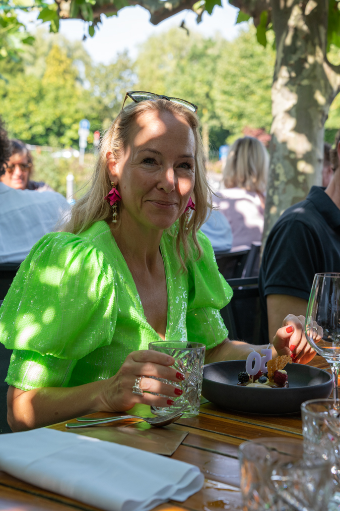 Sabine with cake and candles
