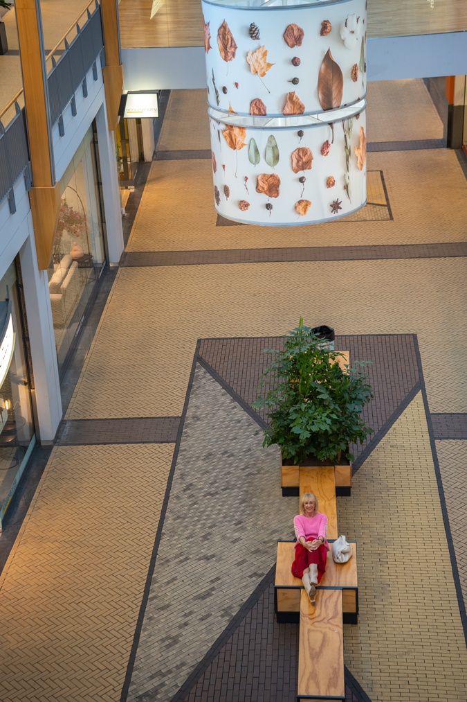 Red and pink skirt outfit