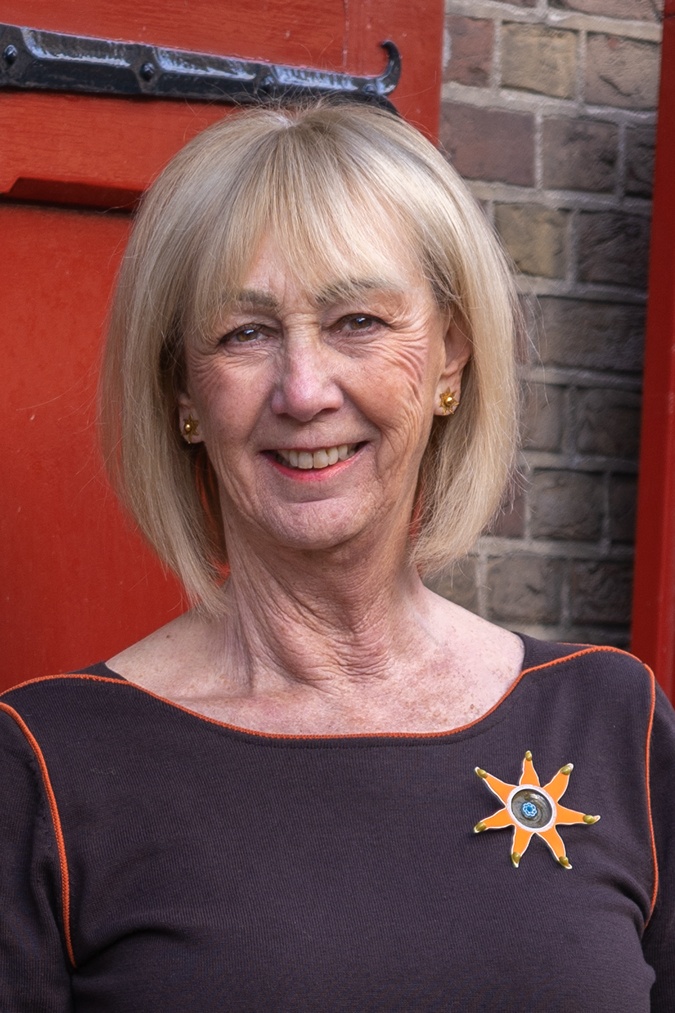 orange brooch and star earrings