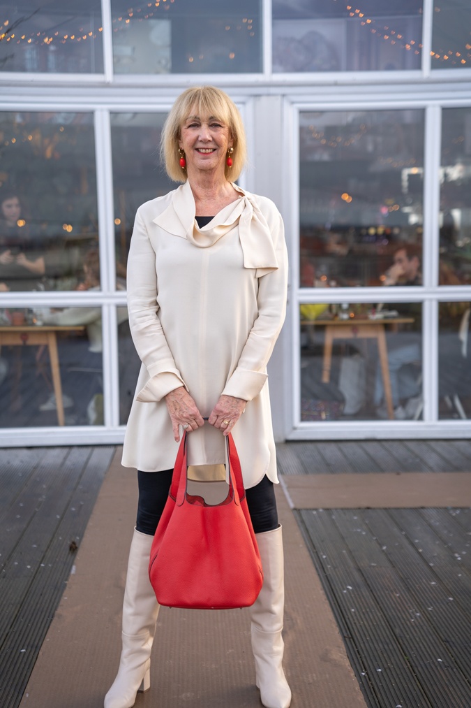 Cream Sportmax dress with cream boots