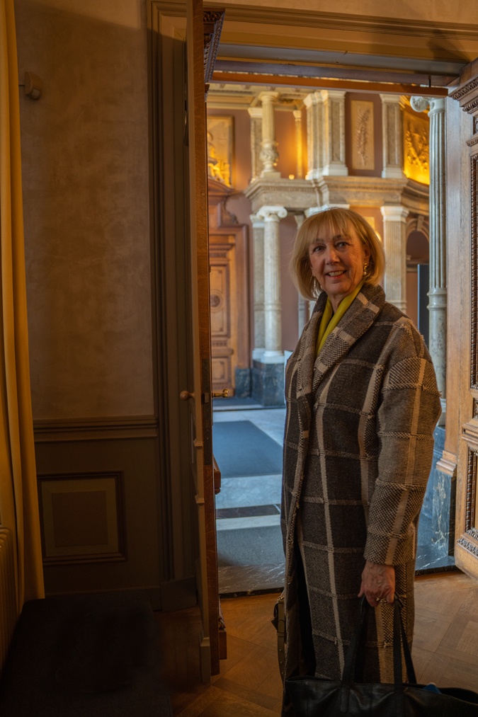 Black and cream coat