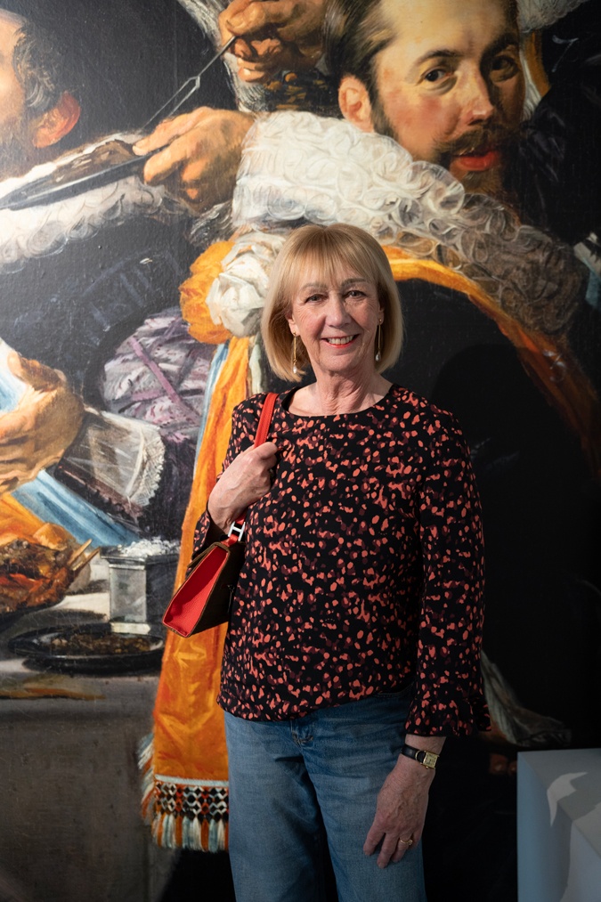 long golden earrings with glass drop by Lara Design