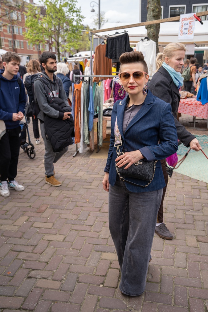 Great looking woman at the Noordermarkt Amsterdam