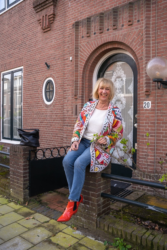Multicoloured jacket with jeans