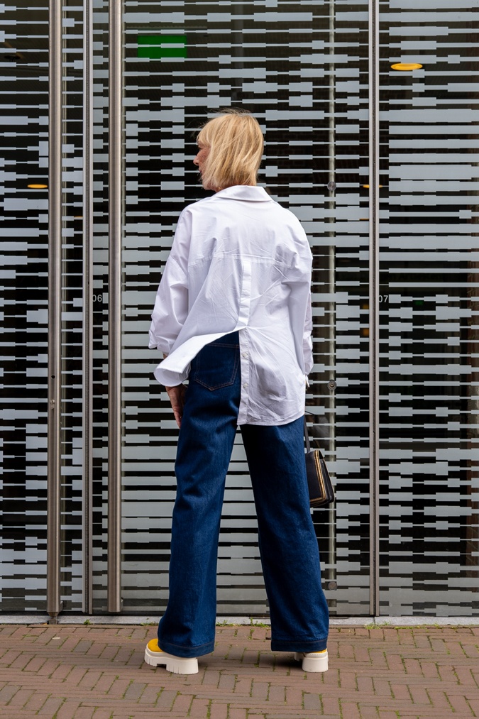 Chunky yellow shoes with jeans