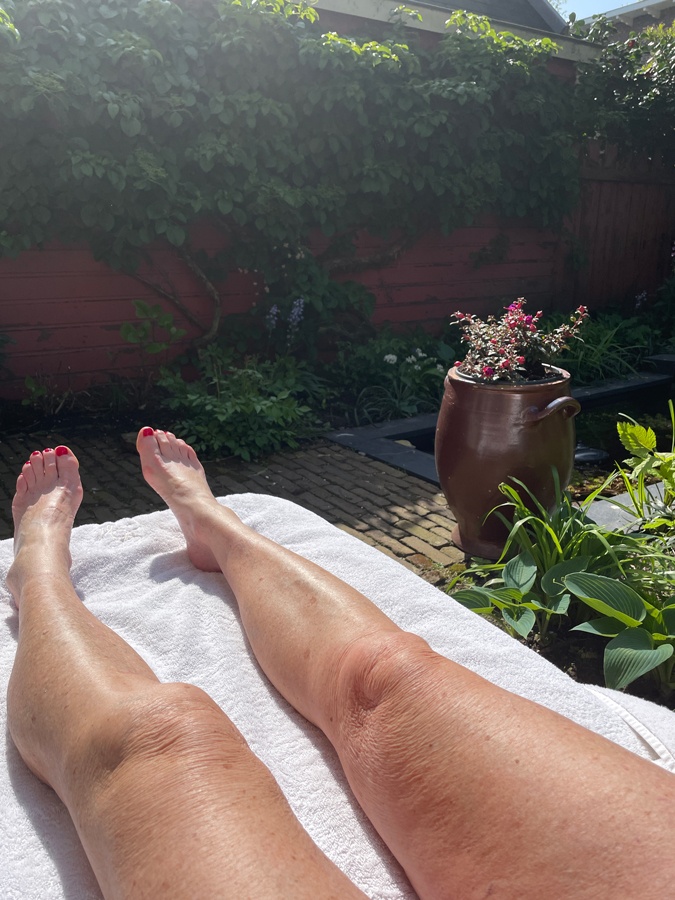 In the sun in the garden