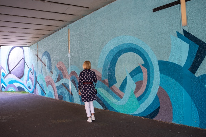 Kenzo dress with white jeans