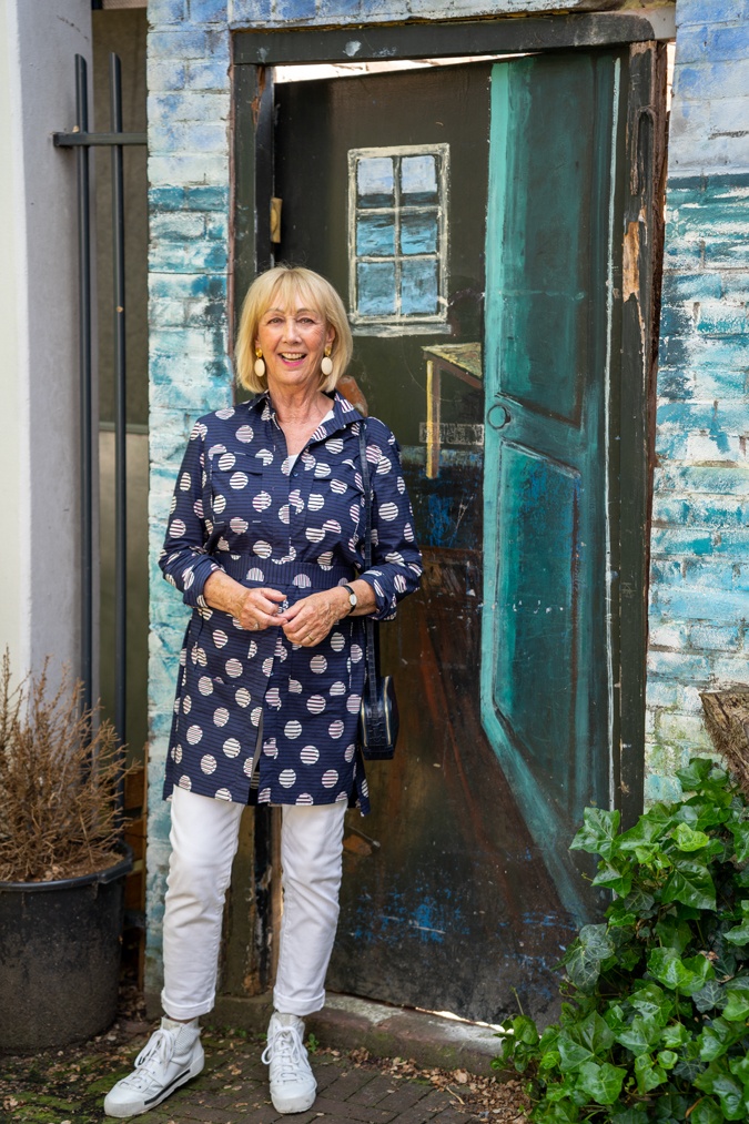 Kenzo dress with white jeans