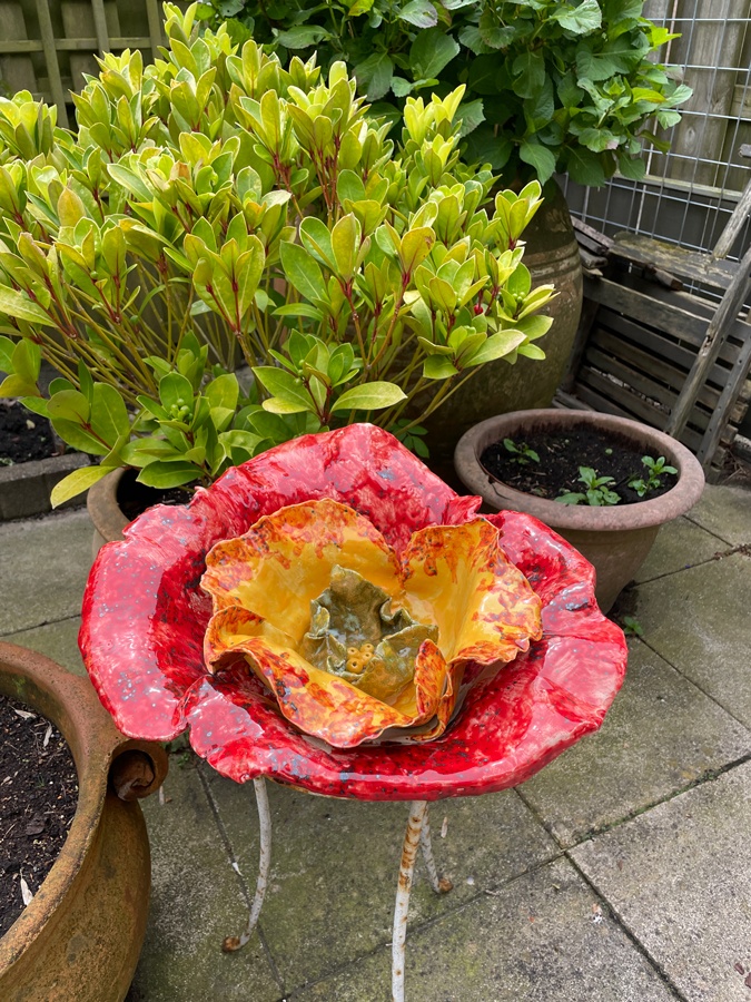 ceramic rose, created by Marianne