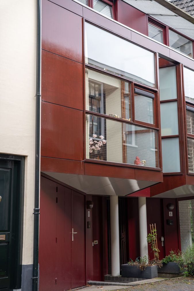 Modern house amongst old houses