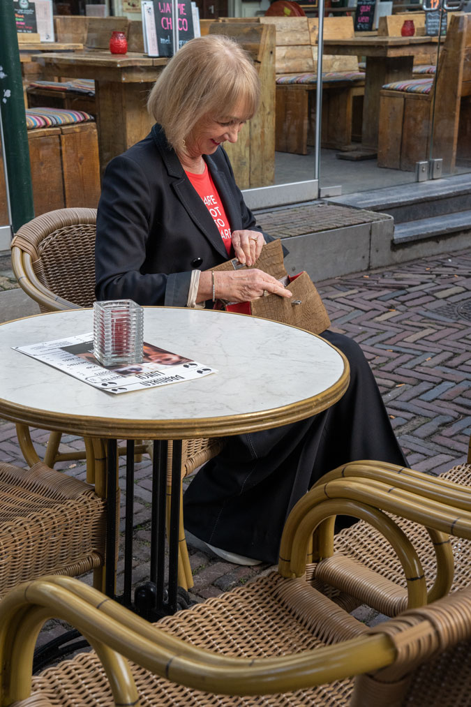 Black trouser suit with wide legs