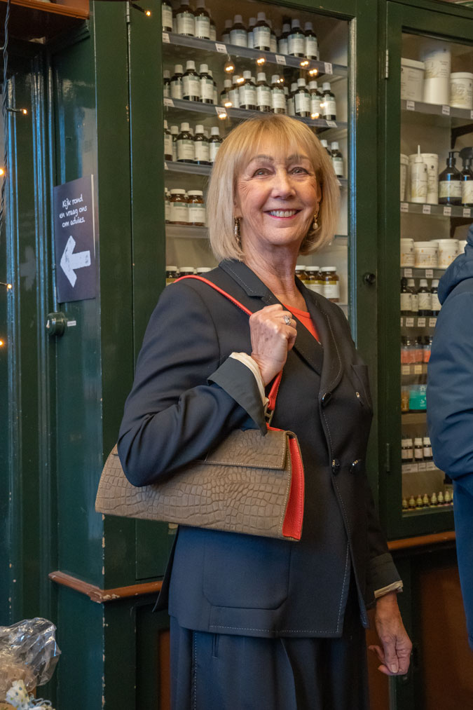 Black trouser suit with wide legs