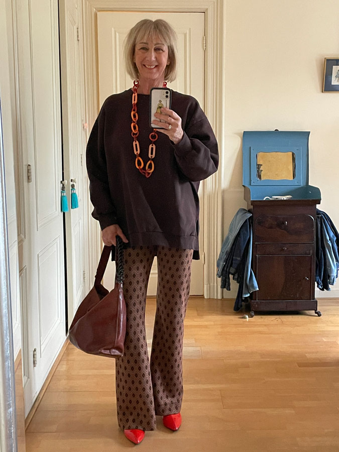 Brown and orange outfit
