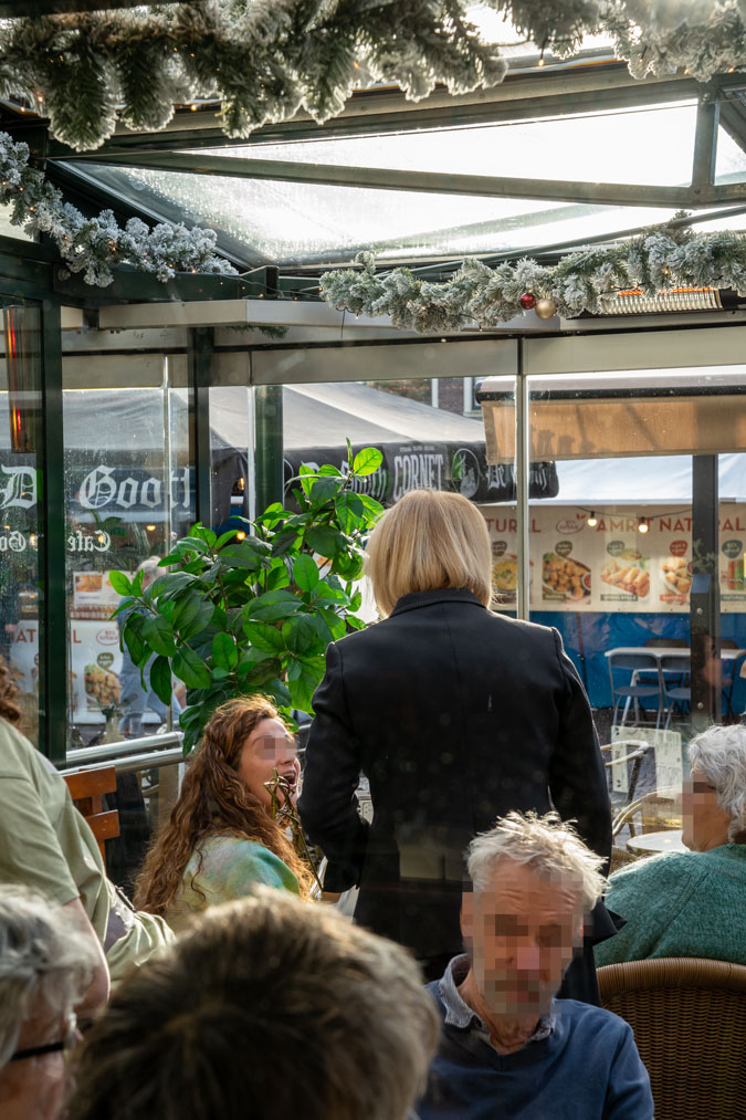 Black trouser suit with wide legs