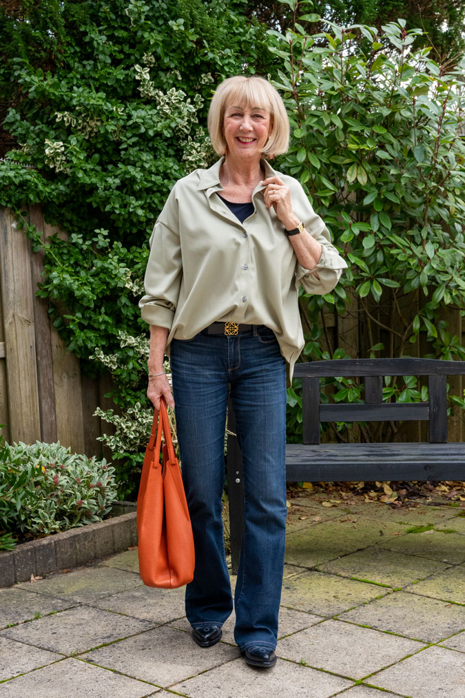 Oversized pale green shirt