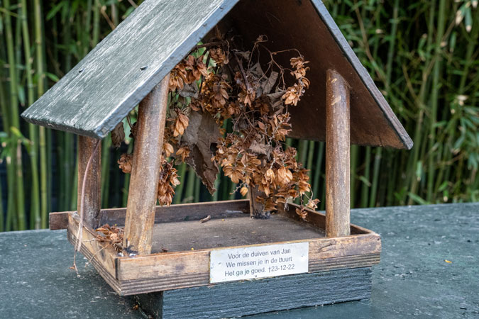 Pigeon feeding house
