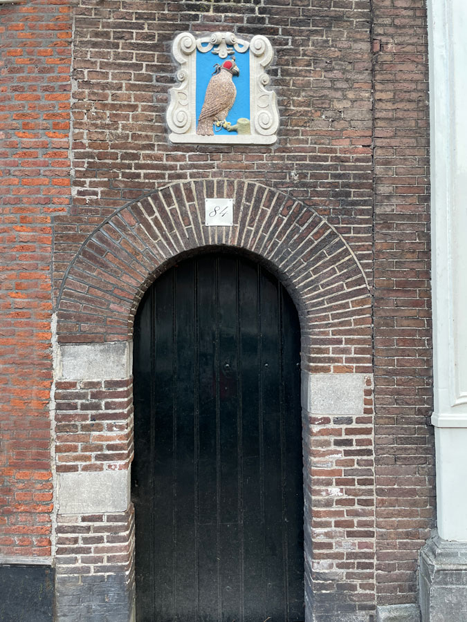 Beautiful old entrance in old Haarlem