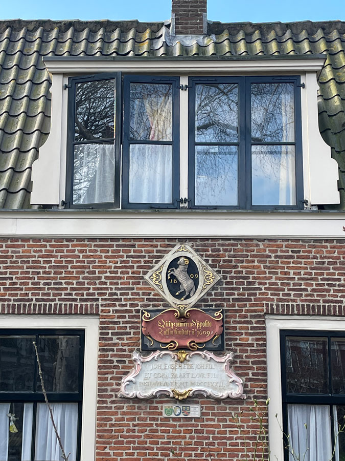 Facing brick in an almshouse courtyard