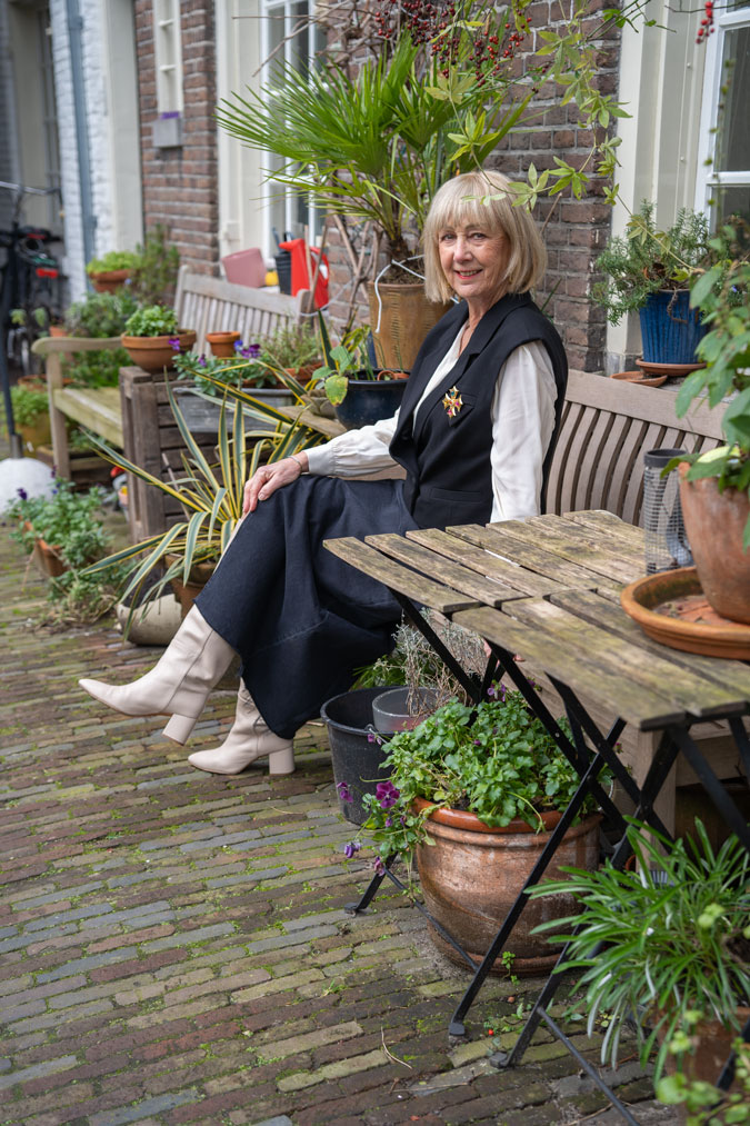 Long denim skirt with a waistcoat