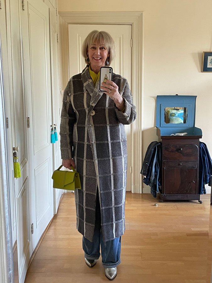 Black and cream coat