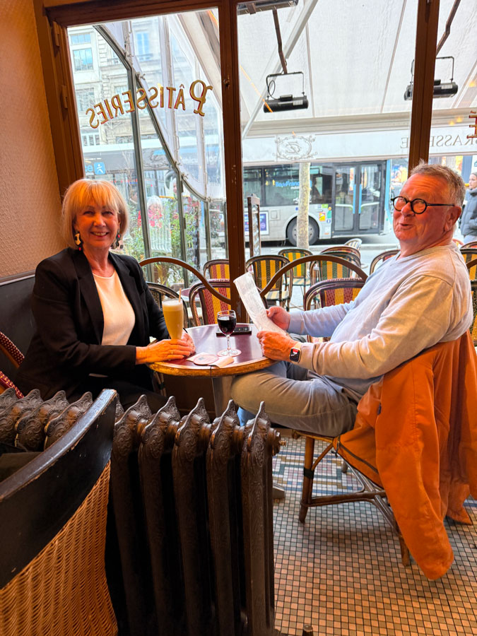 Ron and me in a Paris cafe