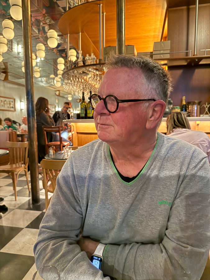 Ron in a Paris restaurant