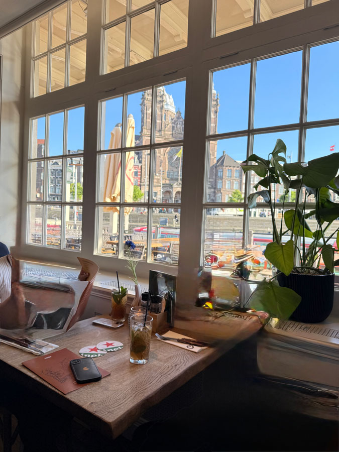 View from restaurant Loetje in Amsterdam