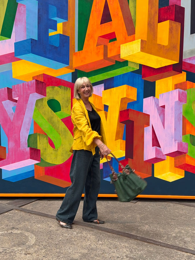 Golden yellow blouse as a jacket, Mural by YorkOne